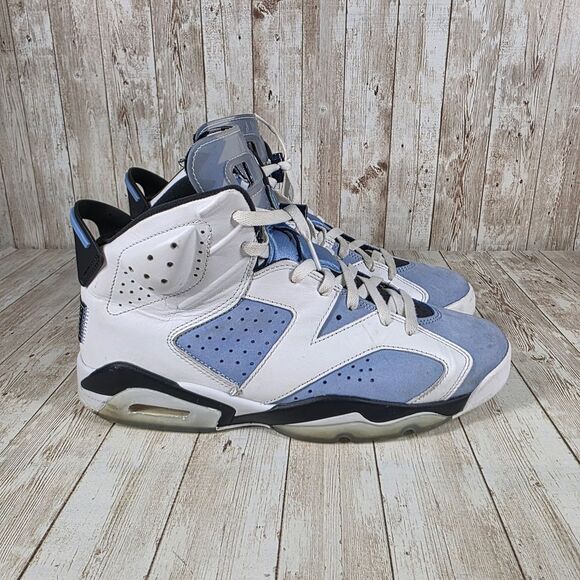 Jordan 6 Retro UNC Basketball Shoes CT8529-410 White Blue‎ Sneakers Size 11 - Picture 1 of 8